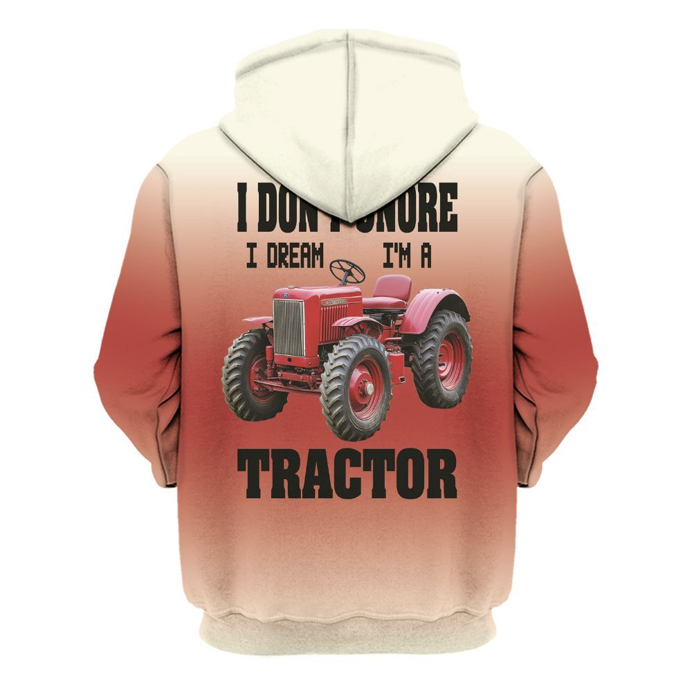 Amare Box Farm Tractor Shirt, I Don't Snore I Dream I'm A Tractor, Custom Name And Tractor Name, Love Tractor, Gift For Farm Lover Unisex Hoodie