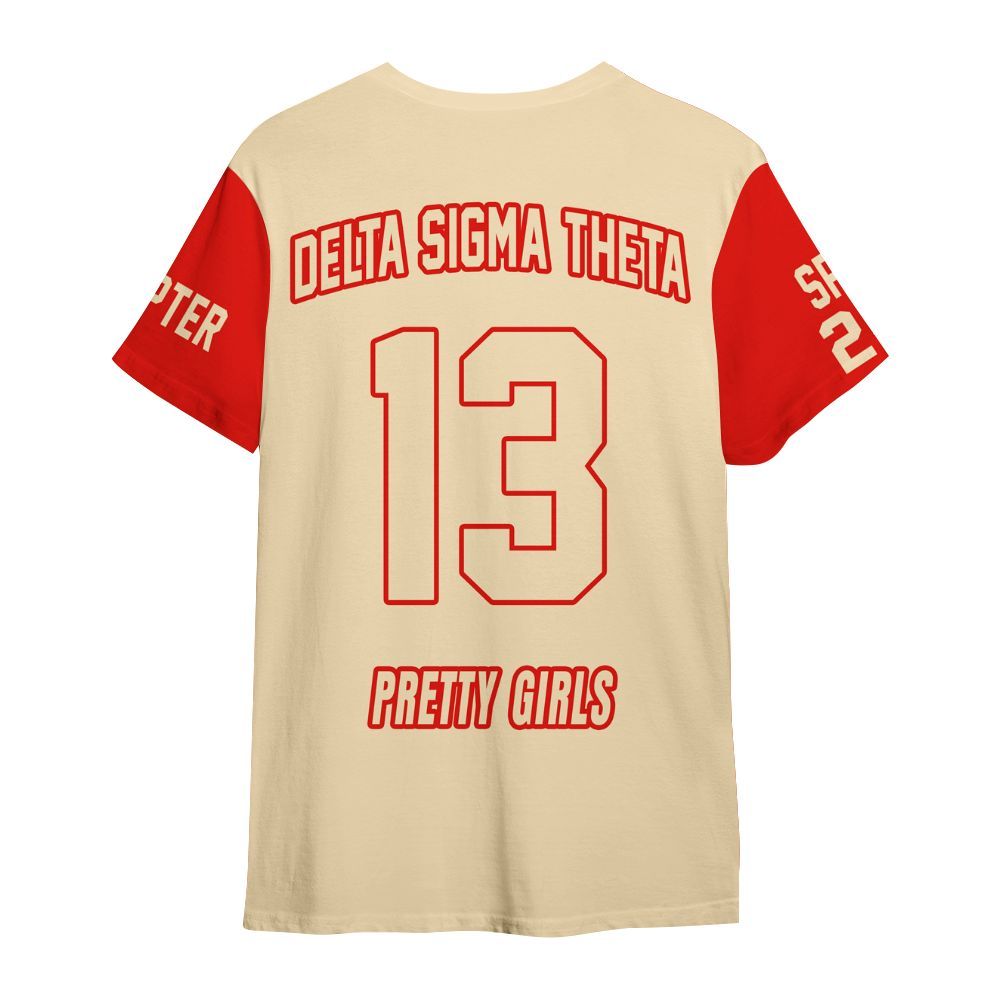 Ireishprint Delta Sigma Theta Custom Chapter Shirt, Personalized Cream Mix Crimson Shirt Delta Sigma Theta Sorority Shirt