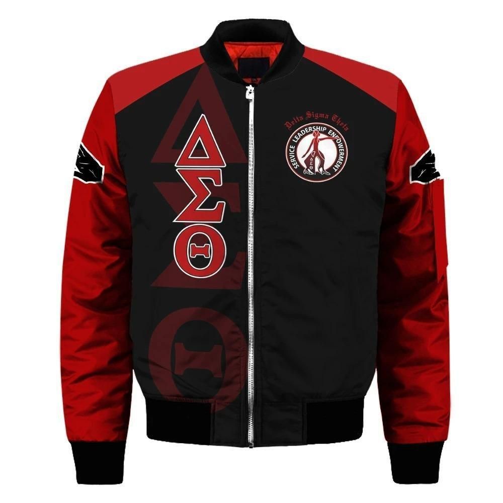Delta Sigma Theta In Mah Heart Sleeve Zip Bomber Jacket