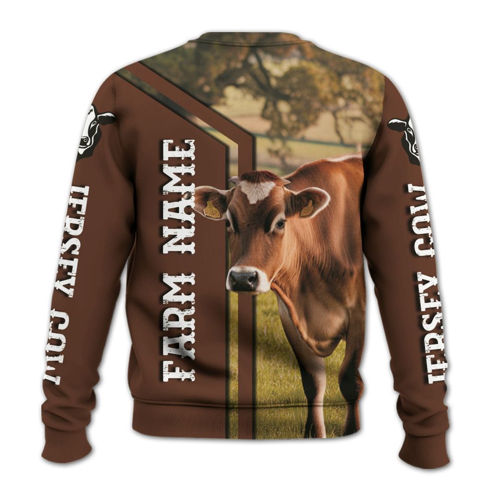 Amare Box Cow Farm Shirt, Jersey Cow On Farm, Jersey Cow, Cow Shirt, Farm Cow, Cow Lover Shirt, Custom Name Gift Shirt For Farmer Knitted Sweater