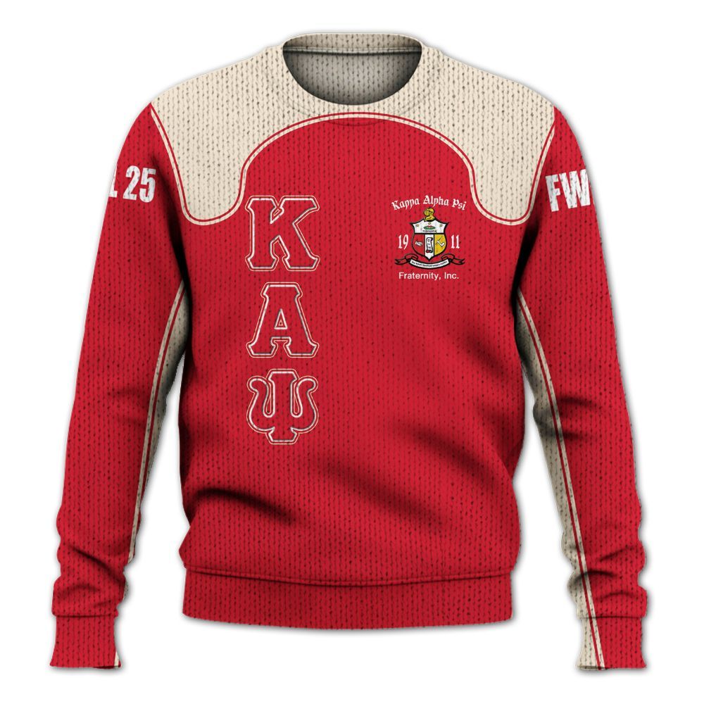 Ireishprint ΚΑΨ Custom Chapter Shirt, Kream ΚΑΨ Lettered Racing Style Fraternity Knitted Sweater