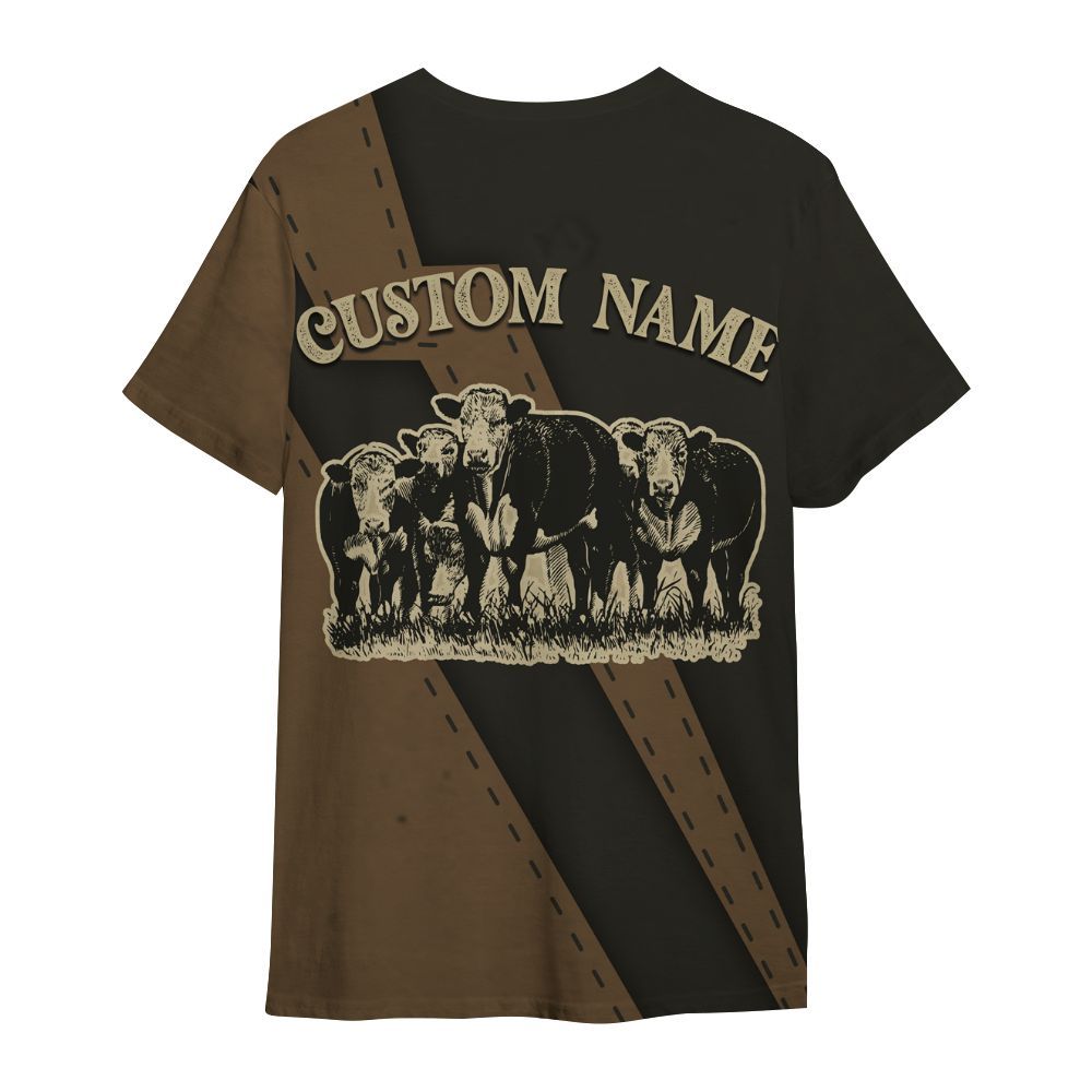 Amare Box Cow Farm Shirt, Here For The Hereford, Hereford Cow, Farm Cow, Cow Shirt, Farm Shirt, Cow Lover, Clipart Gift Shirt For Farmer All Over Print Unisex Shirt