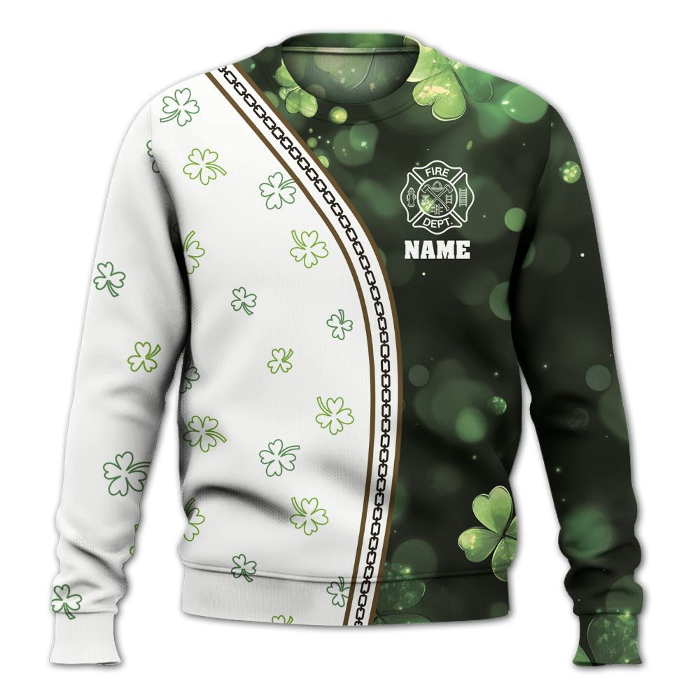 Amare Box Firefighter Shirt, ST Patrick's Day, Irish Firefighter, Rescue Heroes, Firefighter Apparel, Custom Name Gift Shirt For Man Knitted Sweater