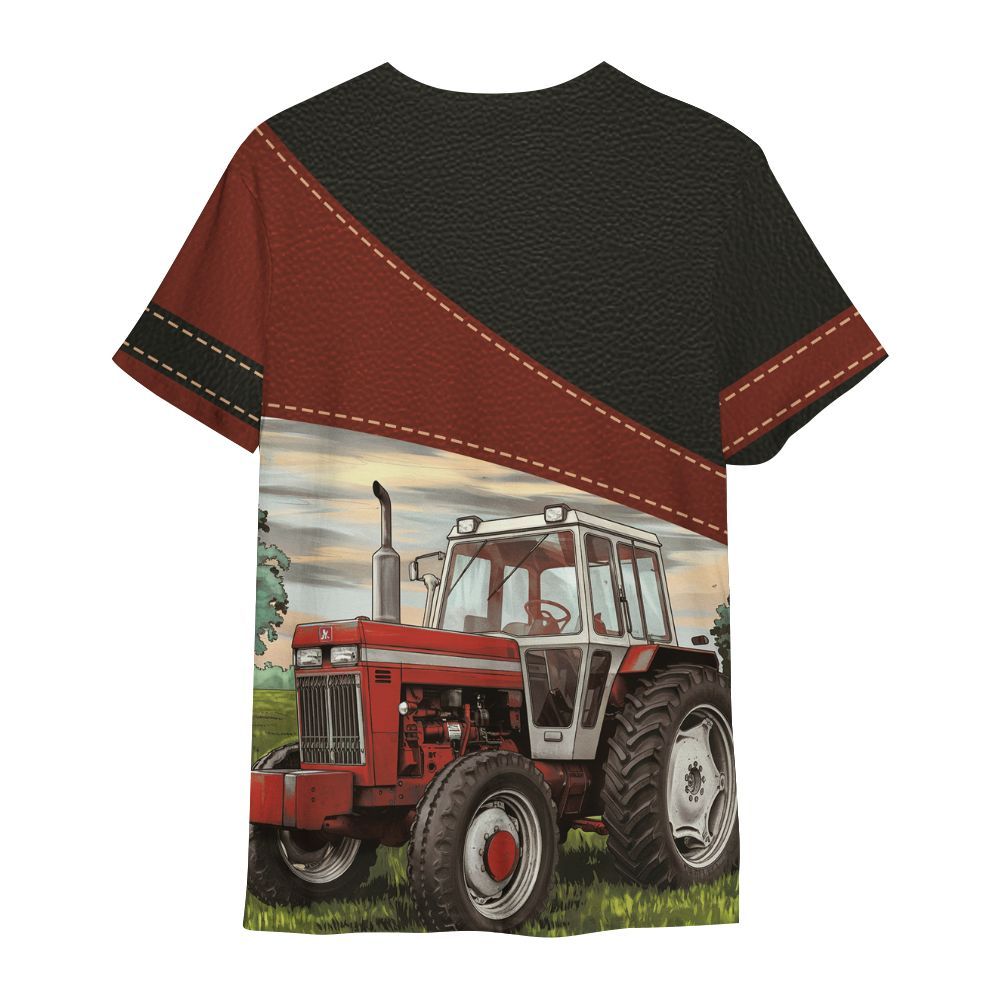Amare Box Farm Tractor Shirt, Red Tractor, Custom Name Shirt, Tractor Clipart, Love Tractor, Vintage Tractor, Gift For Loves Farmer All Over Print Unisex Shirt