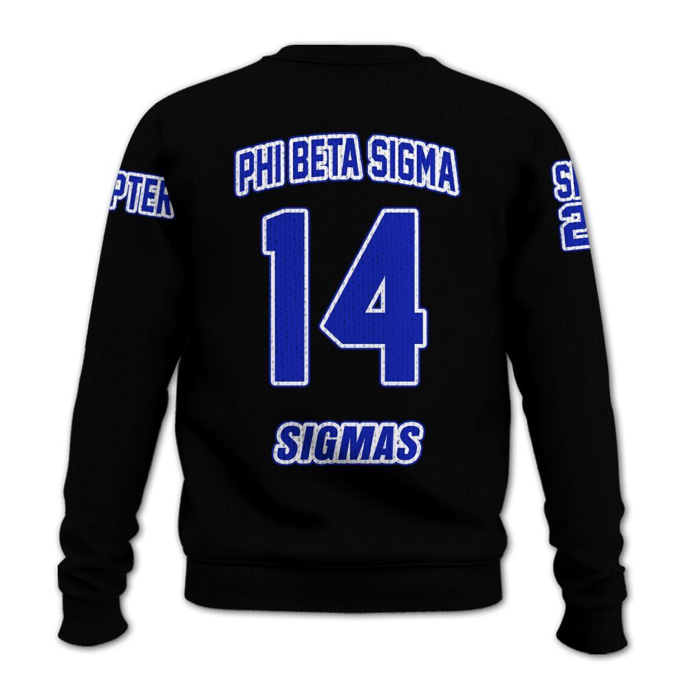Ireishprint Phi Beta Sigma Custom Chapter Shirt, Personalized Black Royal Blue Shirt Phi Beta Sigma Fraternity Knitted Sweater