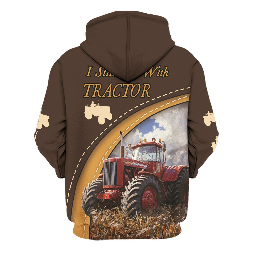 Amare Box Farm Tractor Shirt, I Still Play With Tractor, Custom Name Shirt, Tractor Clipart, Love Tractor, Vintage Tractor, Gift For Loves Farmer Unisex Hoodie