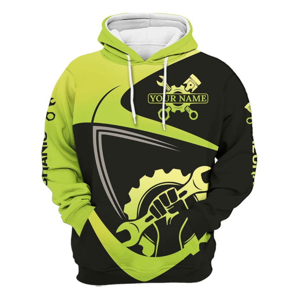 Amare Box Personalized Name All Over Printed Mechanic Shirt, Custom Name For Men And Women Unisex Hoodie