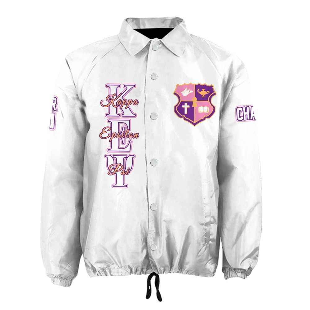 Ireishprint Kappa Epsilon Psi Custom Line Crossing Jacket, Personalized Kappa Epsilon Psi Military White Line Jacket Sorority Crossing Jacket
