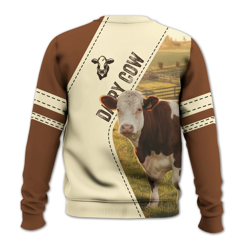 Amare Box Cow Farm Shirt, Dairy Cow On Farm, Dairy Cow, Farm Cow, Cow Shirt, Farm Shirt, Cow Lover, Custom Name Gift Shirt For Farmer Knitted Sweater