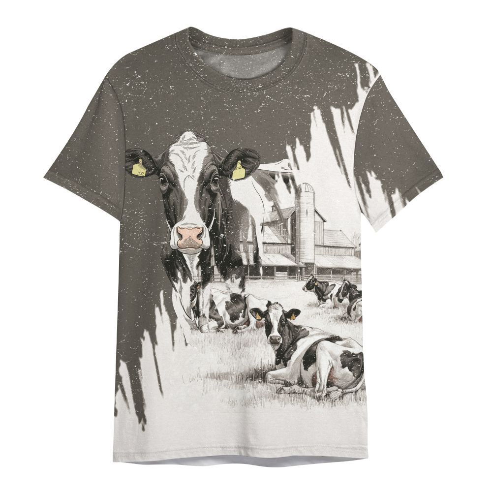 Amare Box Cow Farm Shirt, Life Is Better On The Ranch, Dairy Cow, Cow Shirt, Farm Shirt, Cow Lover, Vintage Gift Shirt For Farmer All Over Print Unisex Shirt