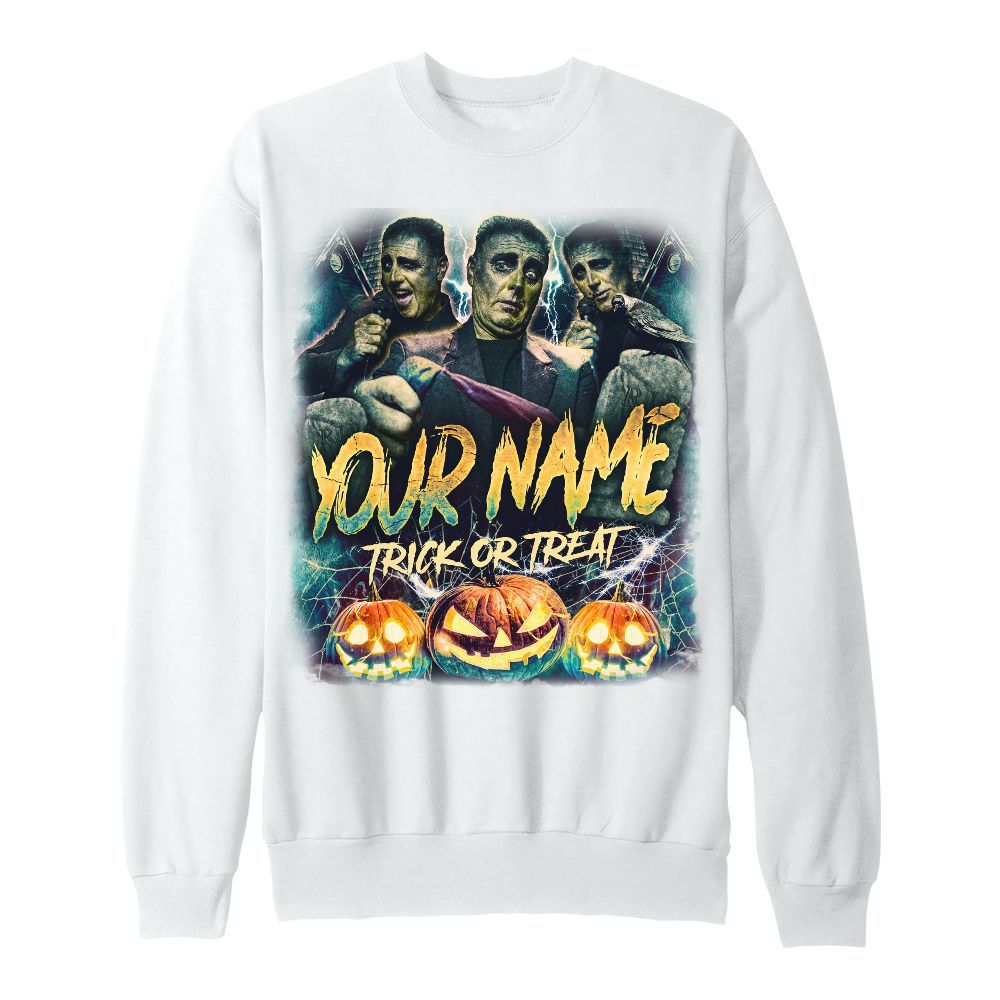 Amare Box Custom Your Own Halloween Bootleg 90s Custom Name, Photo Shirt, Retro Vintage Trick Or Treat Unisex Sweatshirt