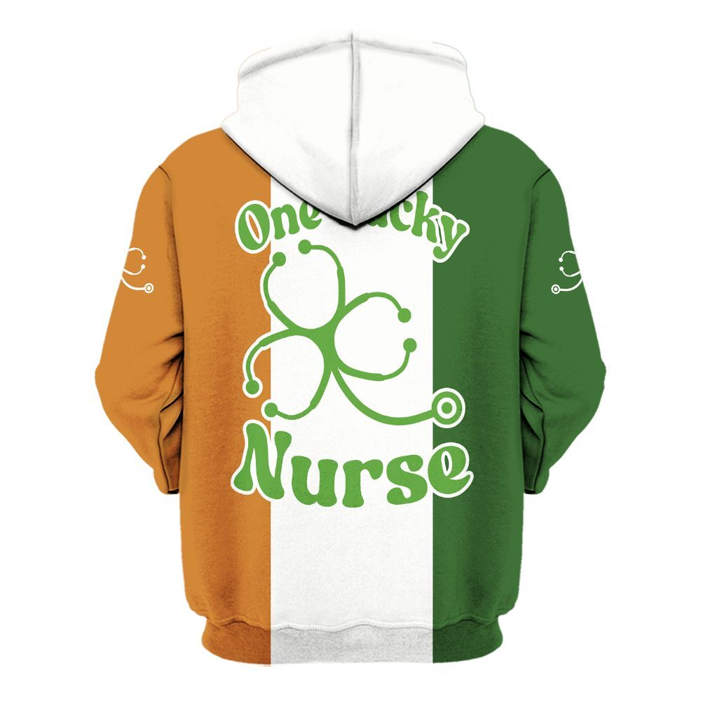 Amare Box Nurse Shirt, One Lucky Nurse, Custom Name, Patrick's Day, Gift For Nurse, Gift For Patrick's Day Unisex Hoodie