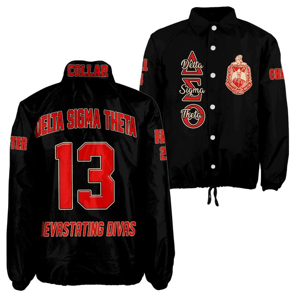 Ireishprint Delta Sigma Theta Custom Line Crossing Jacket, Black Simple Delta Sigma Theta Jacket Sorority Crossing Jacket