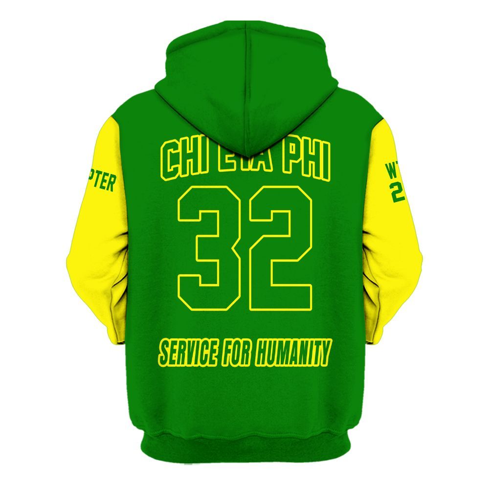 Ireishprint Chi Eta Phi Custom Chapter Shirt, Personalized Pea Green Mix Lemon Yellow Shirt Chi Eta Phi Sorority Hoodie
