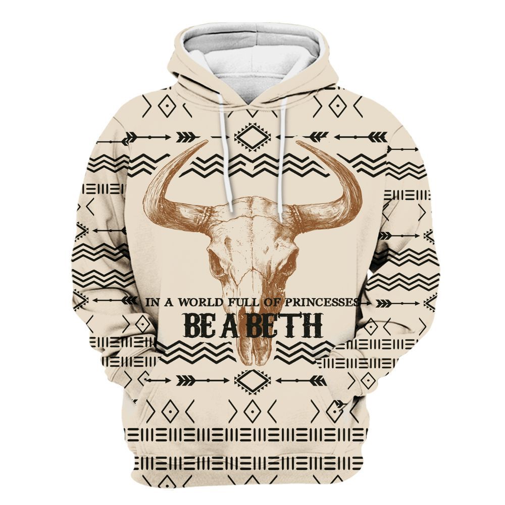 Amare Box Cow Farm Shirt, Be A Beth, Western Life, Cow Skull, Bull Skull, Cow Shirt, Farm Shirt, Cow Lover, Retro Gift Shirt For Farmer Unisex Hoodie