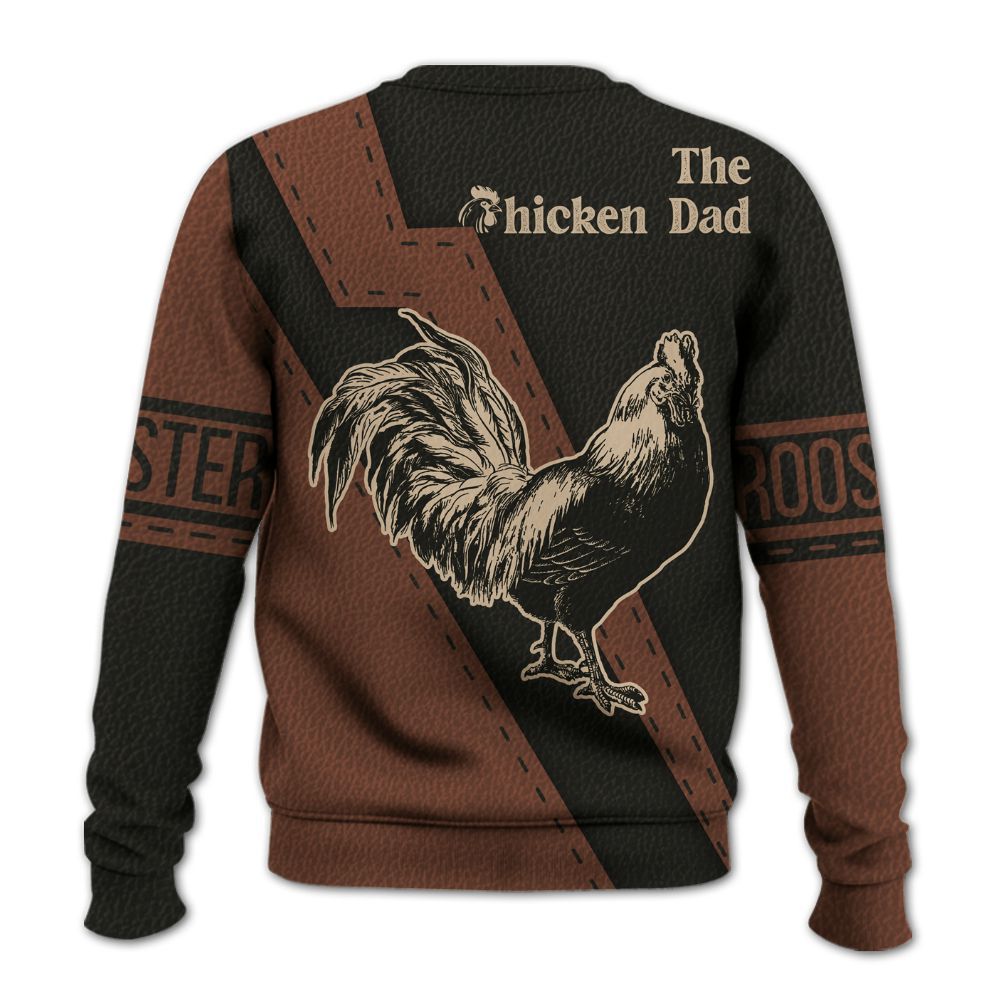 Amare Box Farm Shirt, The Chicken Dad, Chicken Shirt, Funny Chicken, Poultry Farm, Chicken Lover, Graphic Custom Name Gift Shirt For Farmer Knitted Sweater