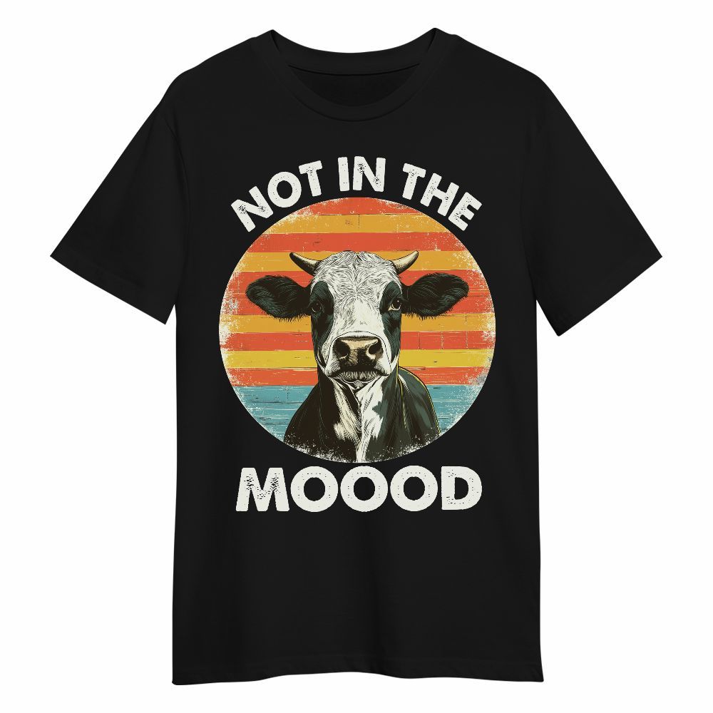 Amare Box Cow Farm Shirt, Not In The Moood, Cute Cow, Funny Cow, Cow Shirt, Farm Shirt, Cow Lover, Retro Gift Shirt For Farmer Unisex Shirt