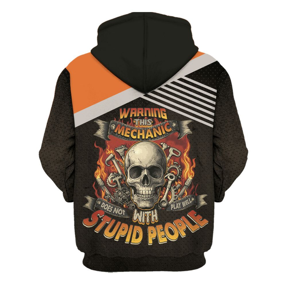 Amare Box Personalized Name I Can Fix What Stupid Does All Over Printed Mechanic Unisex Gift Unisex Hoodie