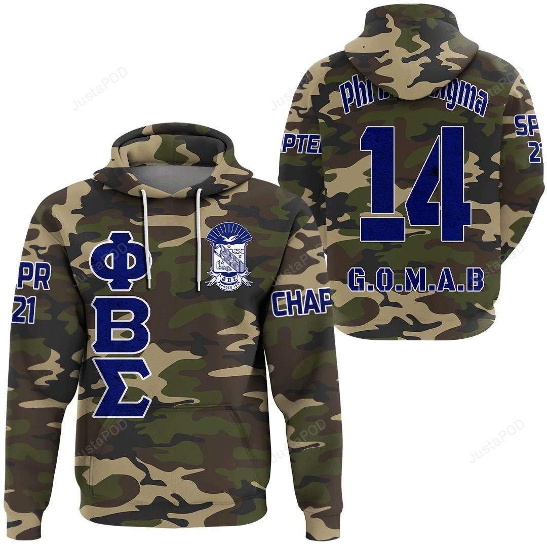 Custom Chapter Phi Beta Sigma Camouflage 3d Hoodie
