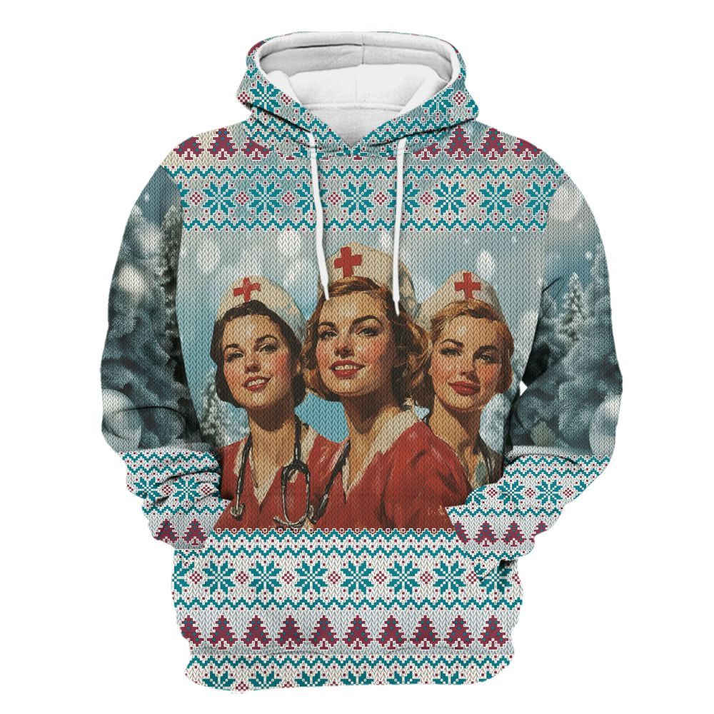 Amare Box Wound Care Nurse Squad Shirt, Nurse Retro Ugly, Nurse Christmas Holiday Unisex Hoodie