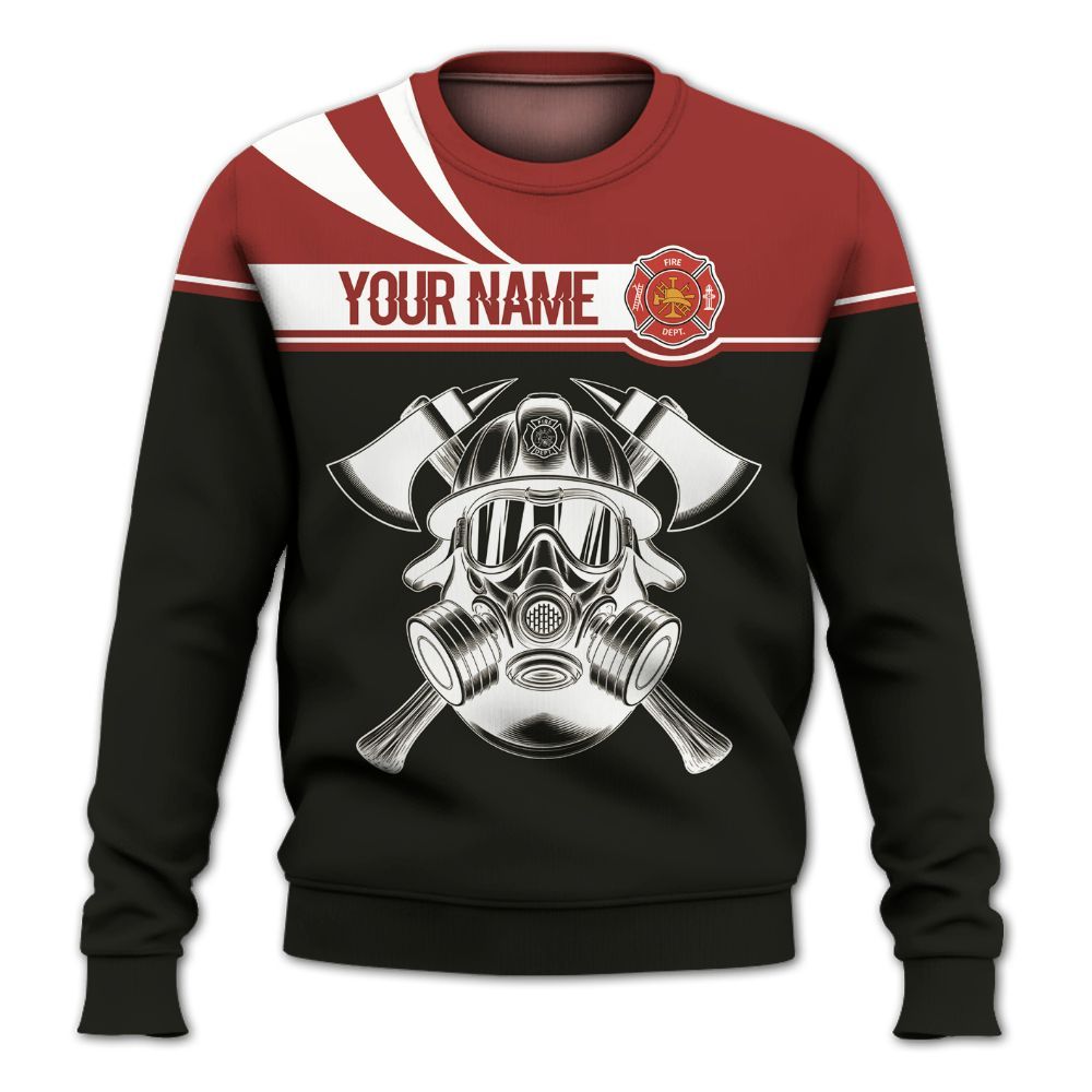 Amare Box Firefighter Shirt, The Man The Myth The Legend, Rescue Hero, Firefighter Shirt, Fireman Shirt, Custom Name Gift Shirt For Man Knitted Sweater