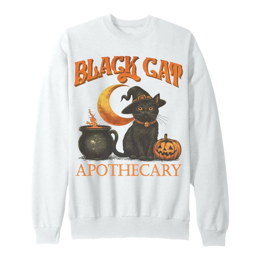 Amare Box Cat Halloween Shirt, Retro Black Cat Salem Apothecary Gift For Fan Unisex Sweatshirt