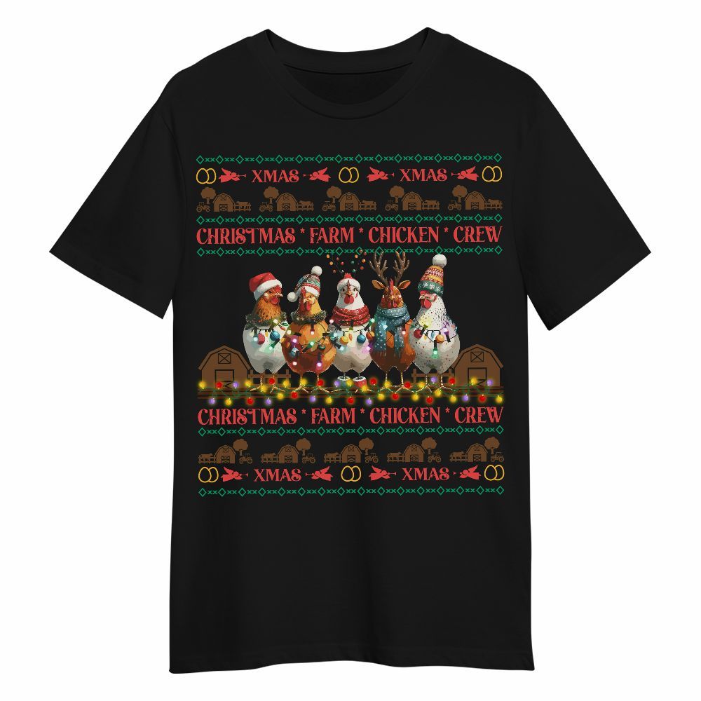 Amare Box Farm Shirt, Christmas Farm Chicken Crew, Christmas Farm, Chicken Farm, Christmas Unisex Gift Shirt For Farmer Unisex Shirt
