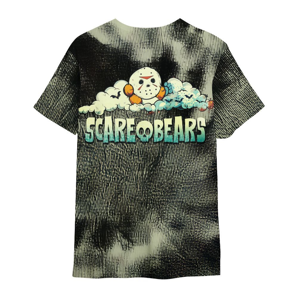 Amare Box Horror Halloween Character Slasher Sublimated Tie Dye Shirt, Hockey Mask Rainbow Graphic All Over Print Unisex Shirt