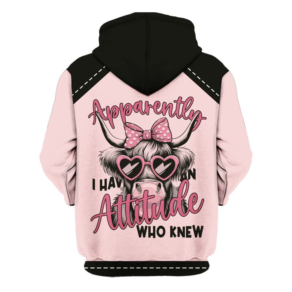 Amare Box Cow Farm Shirt, Attitude Who Knew, Funny Cow, Cute Cow, Cow Shirt, Farm Shirt, Cow Lover, Custom Name Gift Shirt For Farmer Unisex Hoodie