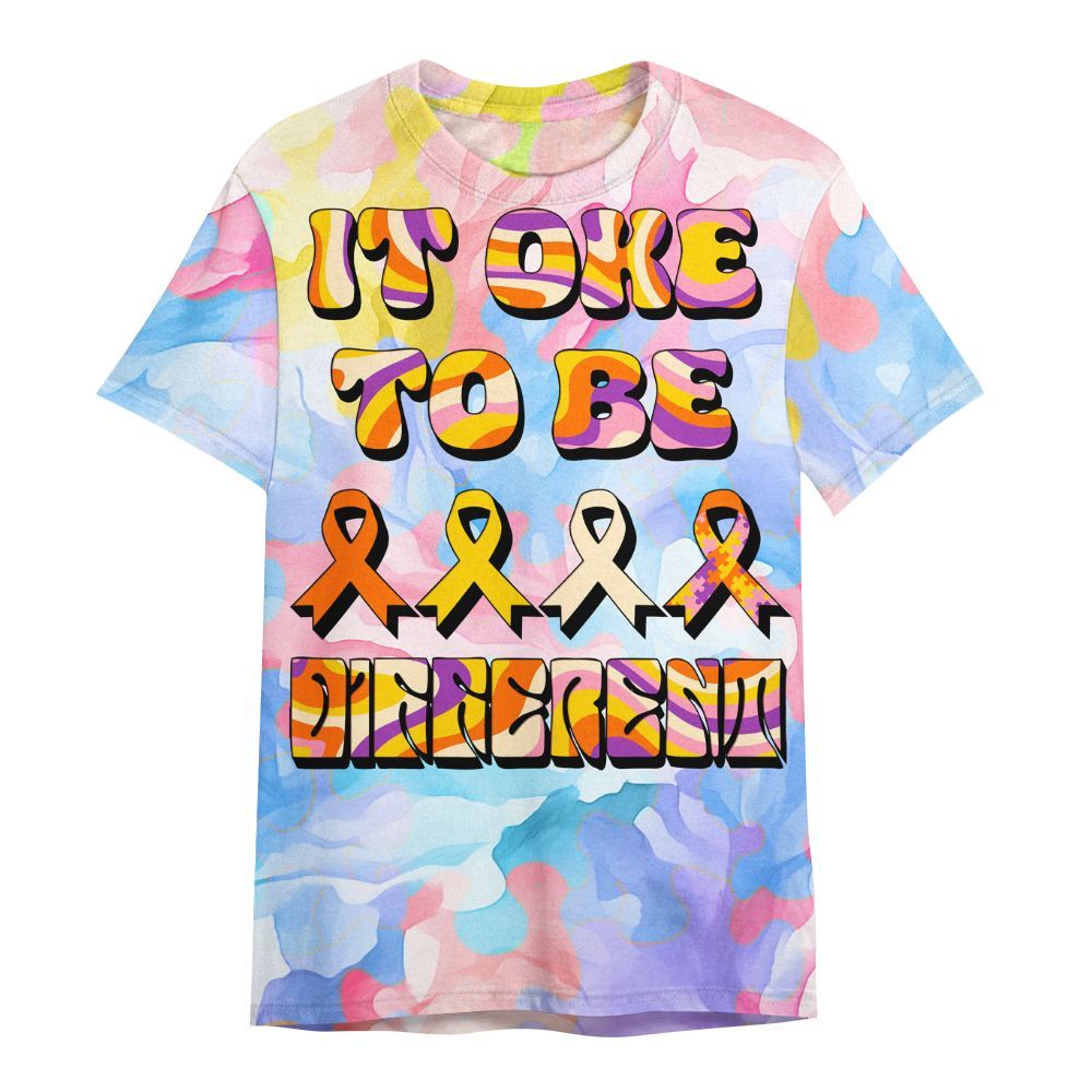 Amare Box It's Ok To Be Different Autism Awareness Shirt, Mental Heath Special Education All Over Print Unisex Shirt
