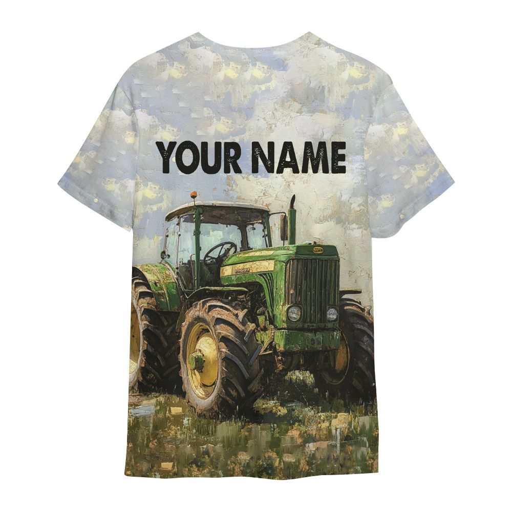 Amare Box Farm Tractor Shirt, Life Is Better On The Farm, Custom Name, Love Tractor, Vintage Tractor, Love Farm, Gift For Farm Lover All Over Print Unisex Shirt