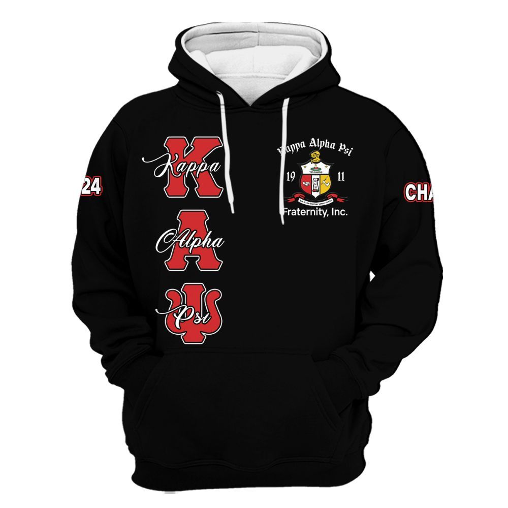 Ireishprint ΚΑΨ Custom Chapter Shirt, Personalized Black Shirt ΚΑΨ Since 1911 Fraternity Hoodie