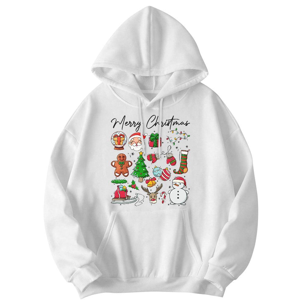 Amare Box Retro Christmas Doodle Shirt, Cute Christmas Element Design Gift For Fan Unisex Hoodie