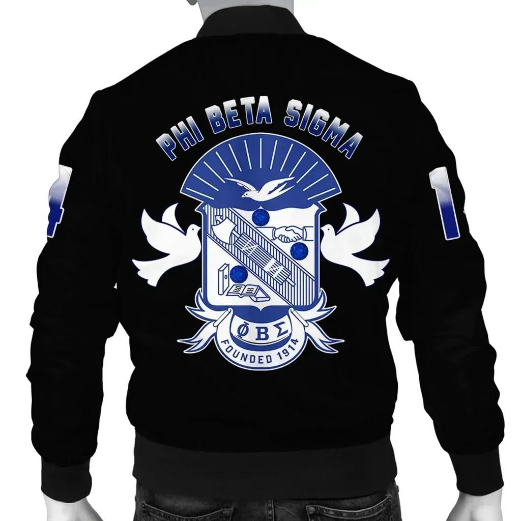 Africa Zone Jacket - Phi Beta Sigma Crystal Black Bomber J09