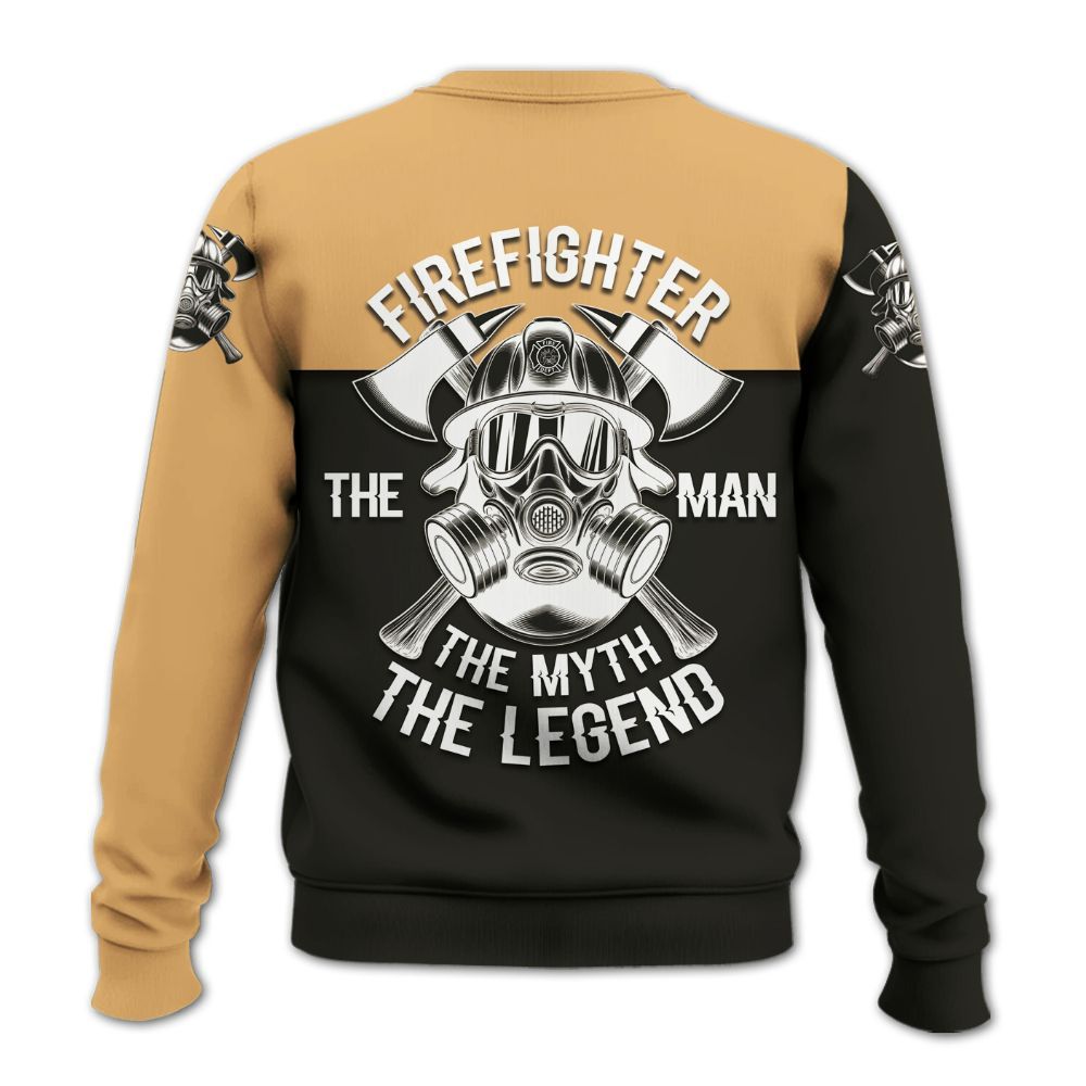 Amare Box Firefighter Shirt, The Man The Myth The Legend, Rescue Heroes, Fireman Gift, Fire Depart Logos, Custom Name Gift Shirt For Man Knitted Sweater