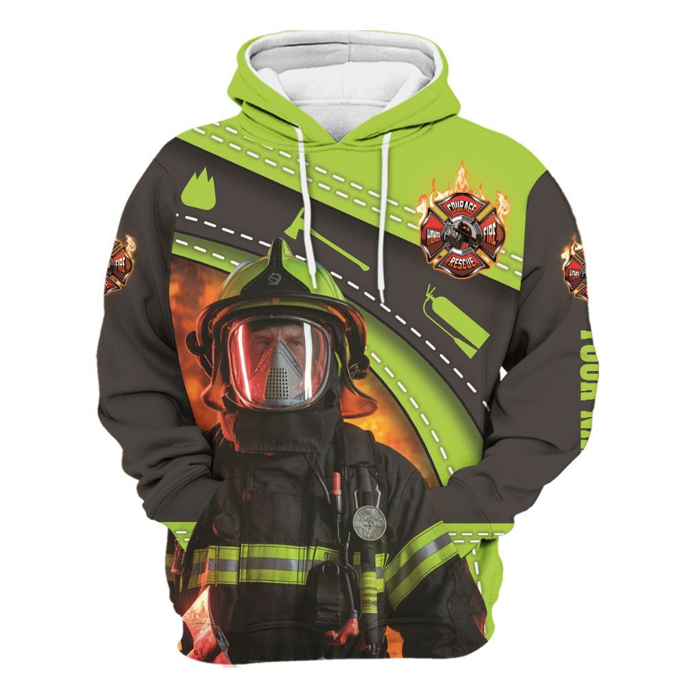 Amare Box Firefighter Shirt, Military Firefighter In Fire, Unisex Firefighter Custom Name Gift Shirt For Fireman Unisex Hoodie