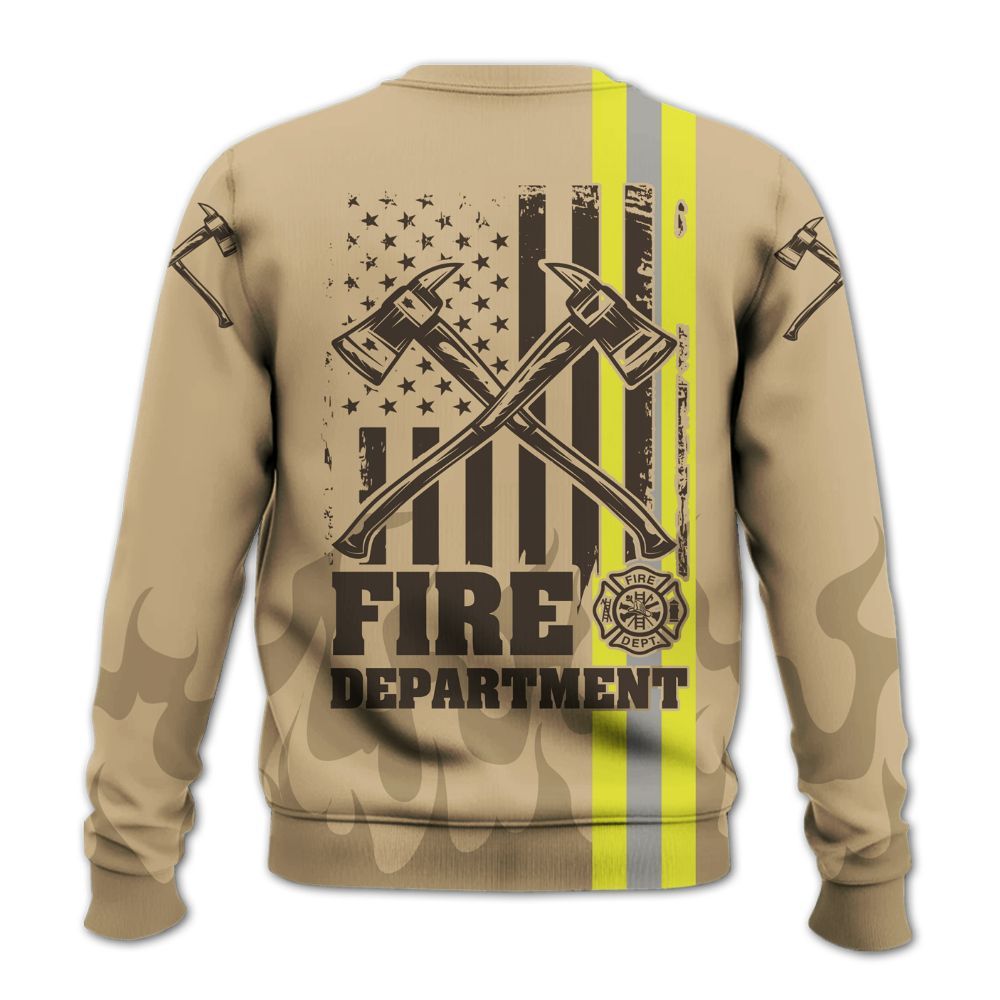 Amare Box Firefighter Shirt, Retro Firefighter Flag, Rescue Hero, Firefighter Shirt, Fireman Shirt, Custom Name Gift Shirt For Man Knitted Sweater