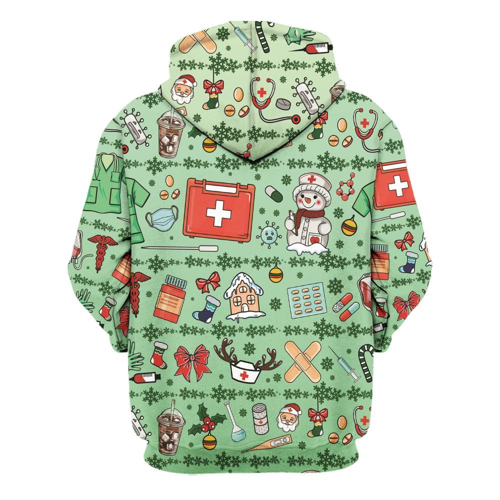 Amare Box Nurse Stuff 3D Shirt, Xmas, Nurse Coquette, Nurse Christmas, Gift For Nurse Unisex Hoodie