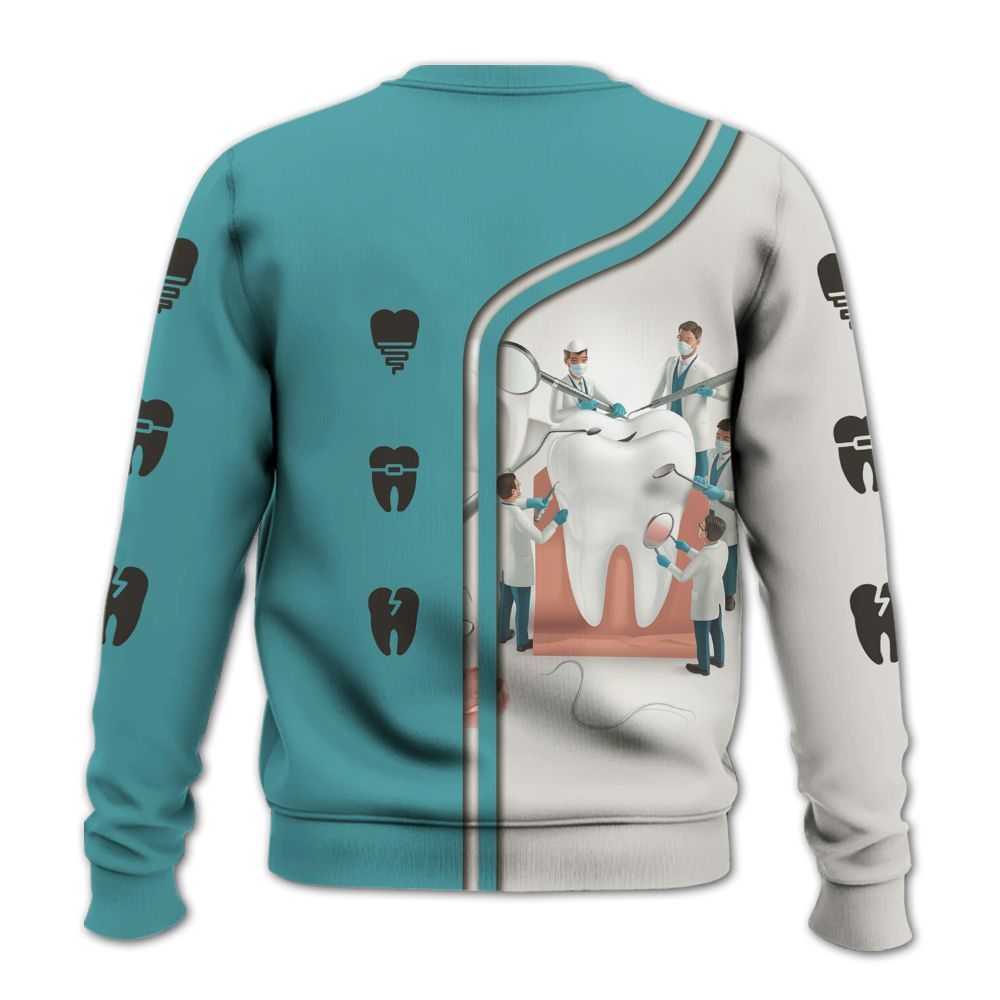 Amare Box Dental Shirt, Dentists Fixing Teeth, Dential Assistant, Dental Hygienist, Dental Office, Custom Name Gift Shirt For Dentist Knitted Sweater