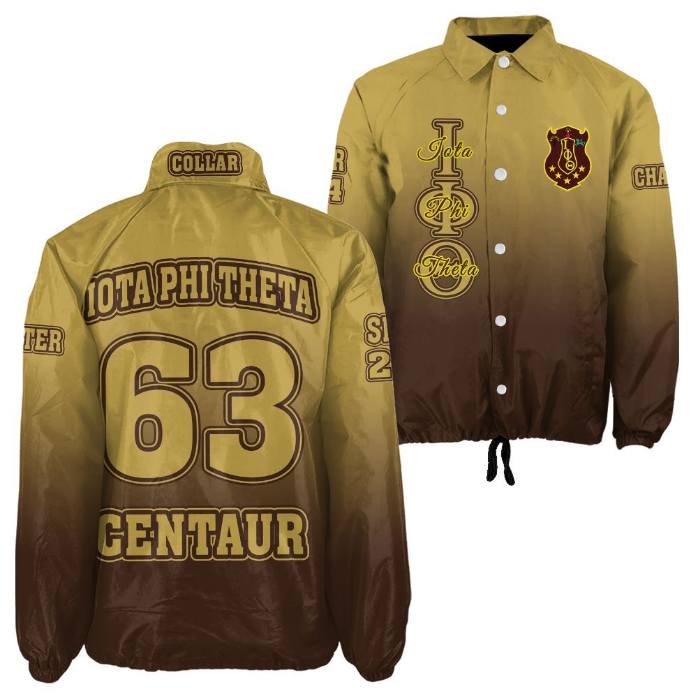 Ireishprint Iota Phi Theta Custom Line Crossing Jacket, Personalized Gradient Gilded Gold Jacket Iota Phi Theta Fraternity Crossing Jacket