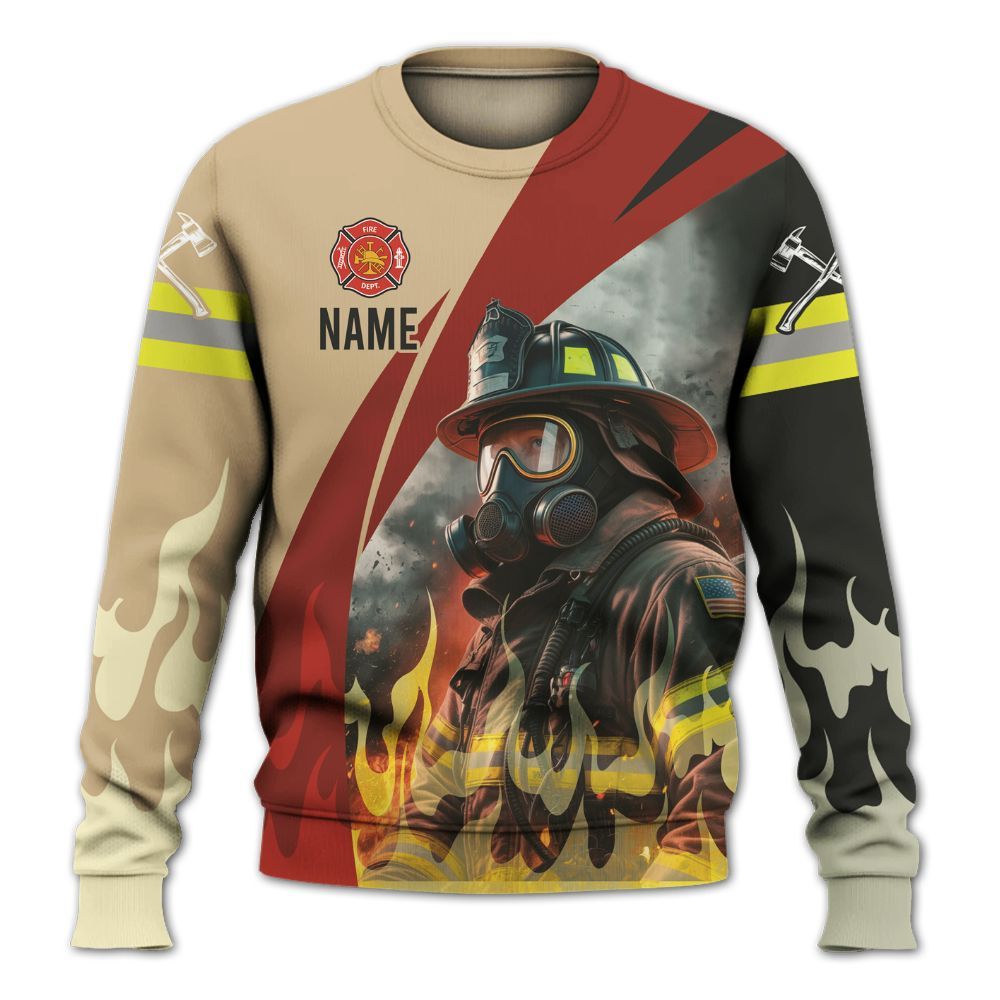 Amare Box Firefighter Shirt, Dramatic Firefighter, Rescue Heroes, Firefighter Shirt, Fireman Shirt, Custom Name Gift Shirt For Man Knitted Sweater