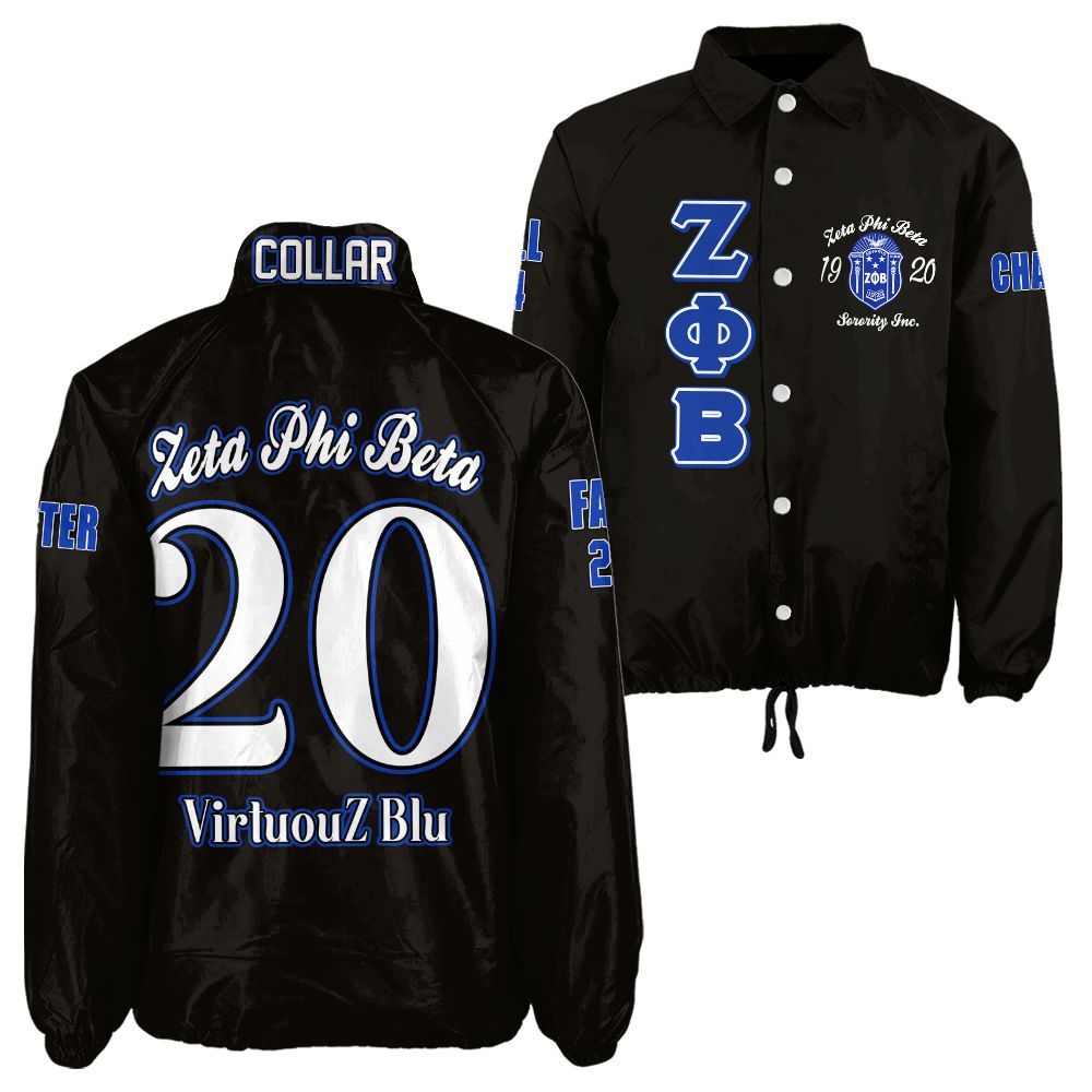 Ireishprint Zeta Phi Beta Custom Line Crossing Jacket, Personalized Z Phi B Black Jacket 1920 Zeta Phi Beta Sorority Crossing Jacket