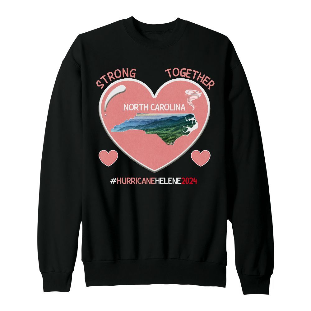 Amare Box Retro Storm Hurricane Helene 2024 Shirt, Strong Together Hurricane Relief Western Gift Unisex Sweatshirt
