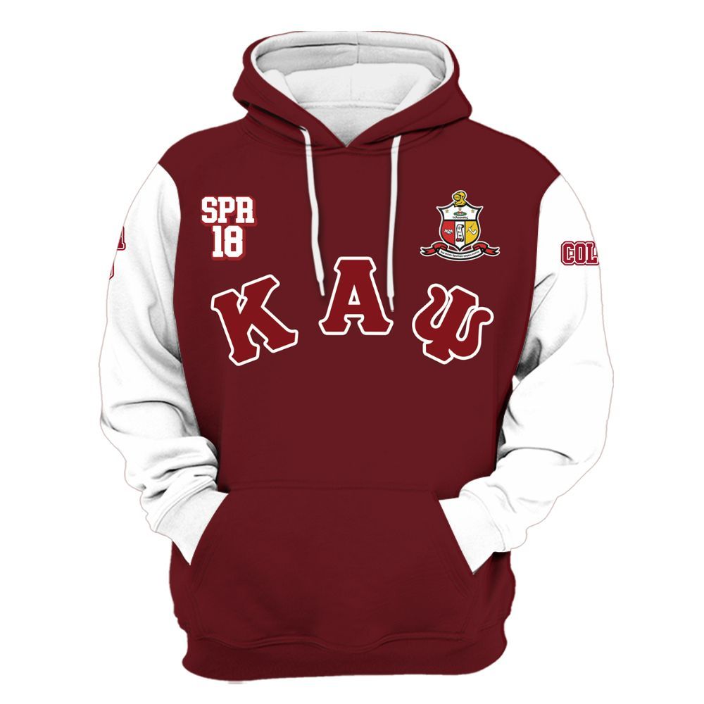 Ireishprint ΚΑΨ Custom Chapter Shirt, Personalized Simple Krimson Letter Burgundy Shirt 1911 Fraternity Hoodie