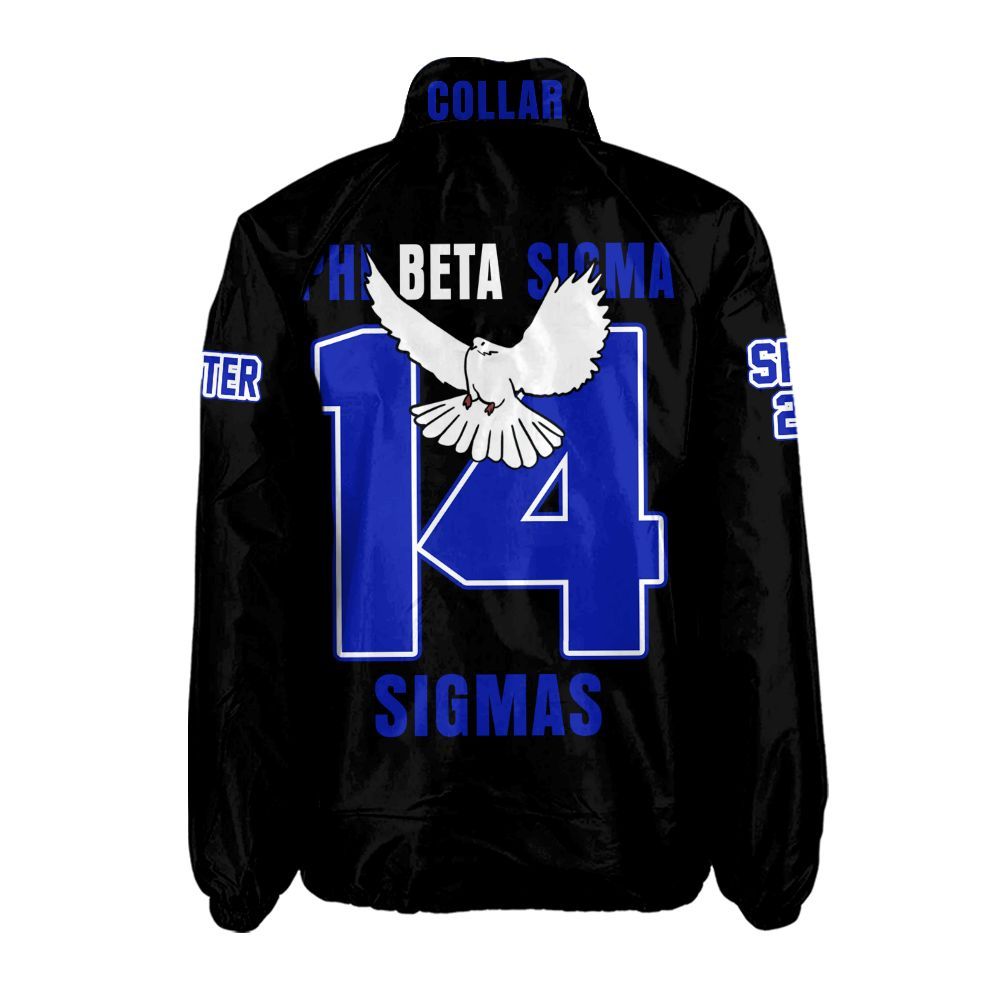 Ireishprint Phi Beta Sigma Custom Line Crossing Jacket, Personalized Dove Black Royal Blue Shirt Phi Beta Sigma Fraternity Crossing Jacket