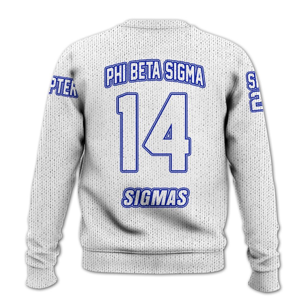 Ireishprint Phi Beta Sigma Custom Chapter Shirt, Personalized White Shirt Phi Beta Sigma Fraternity Knitted Sweater