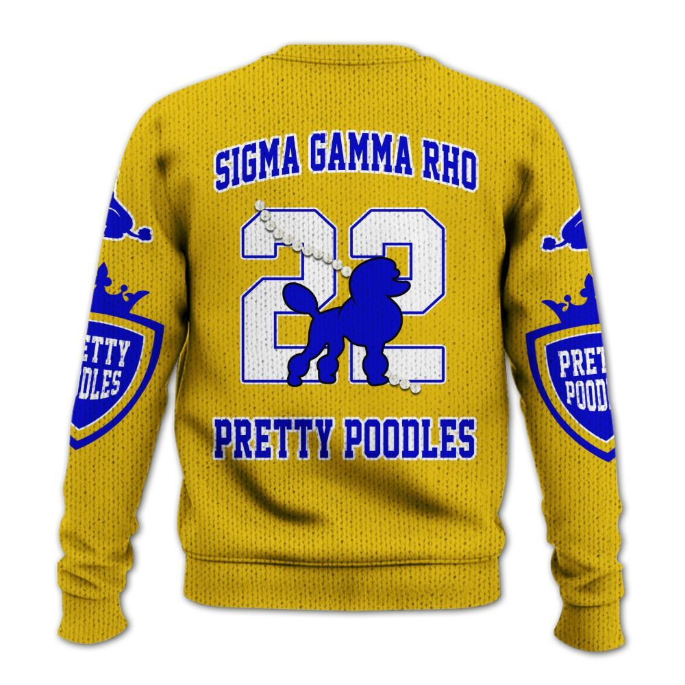 Ireishprint Sigma Gamma Rho Shirt, Pretty Poodles Shirt Sigma Gamma Rho Sorority Knitted Sweater
