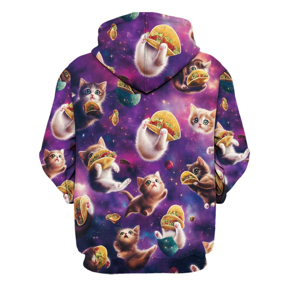 Amare Box Cat Taco Space Galaxy Shirt, Cat Funny Graphic Tee Unisex Hoodie