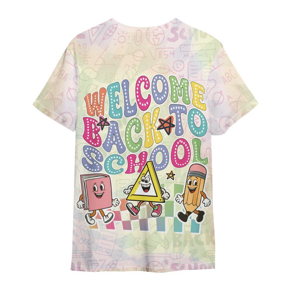 Amare Box Personalized Name Teacher Team, Retro Welcome Back To School Retro Design All Over Print Unisex Shirt