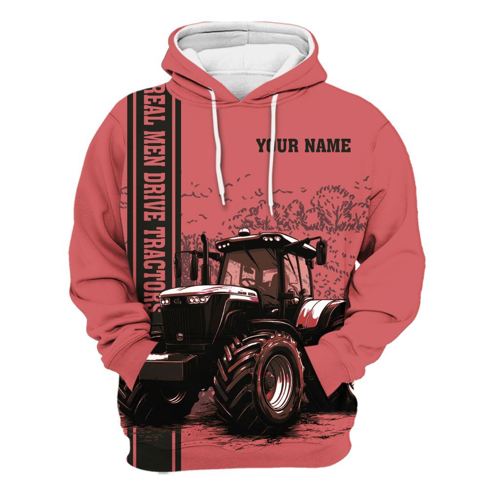 Amare Box Farm Tractor Shirt, Real Men Drive Tractors, Custom Name Shirt, Boy Tractor, Vintage Tractor, Gift For Loves Farmer Unisex Hoodie